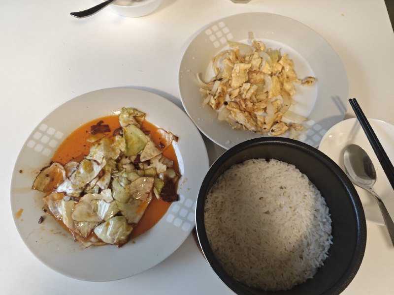 今天是正常饭，问题还是灶的火太小了菜炒不脆